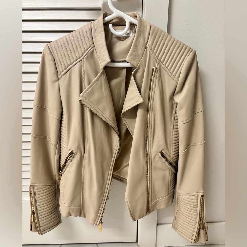 Calvin Klein Faux-Leather Moto Jacket